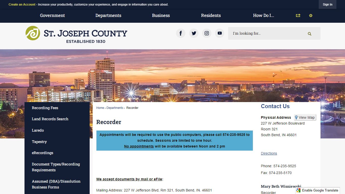 Recorder | St. Joseph County, IN